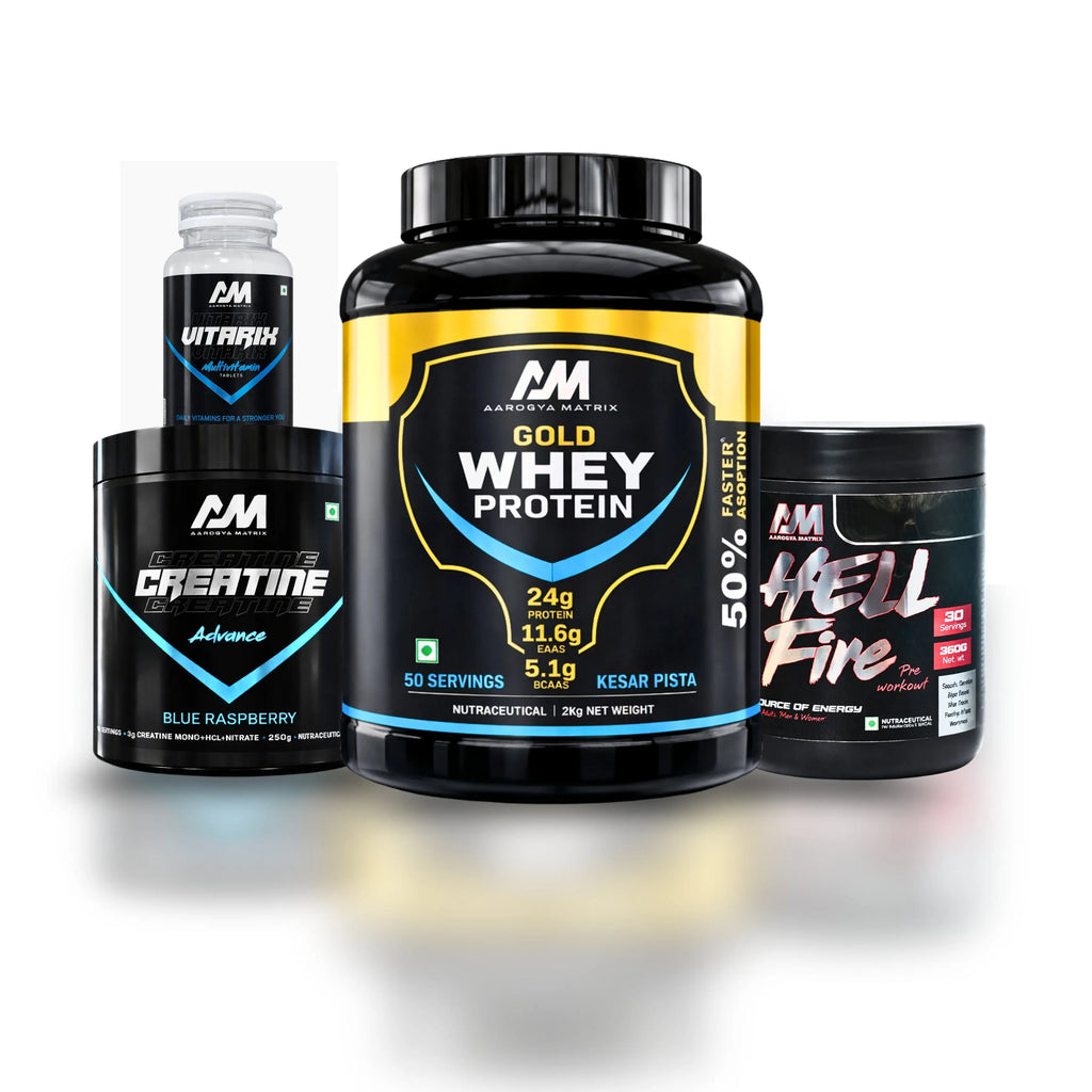 Aarogyamatrix Pre-Workout & Whey Protein with Creatine Advance and Multivitamin AAROGYA MATRIX