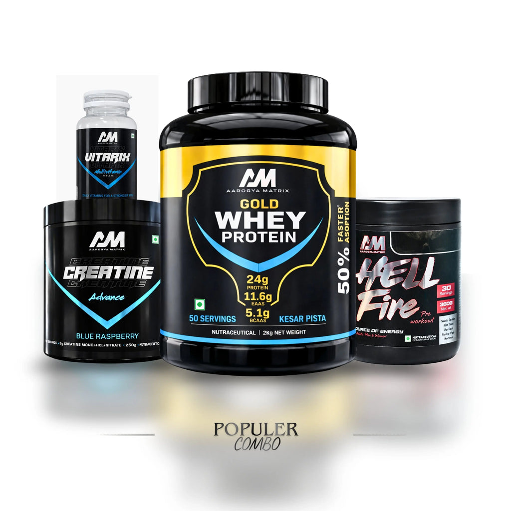 Aarogyamatrix Pre-Workout & Whey Protein with Creatine Advance and Multivitamin AAROGYA MATRIX