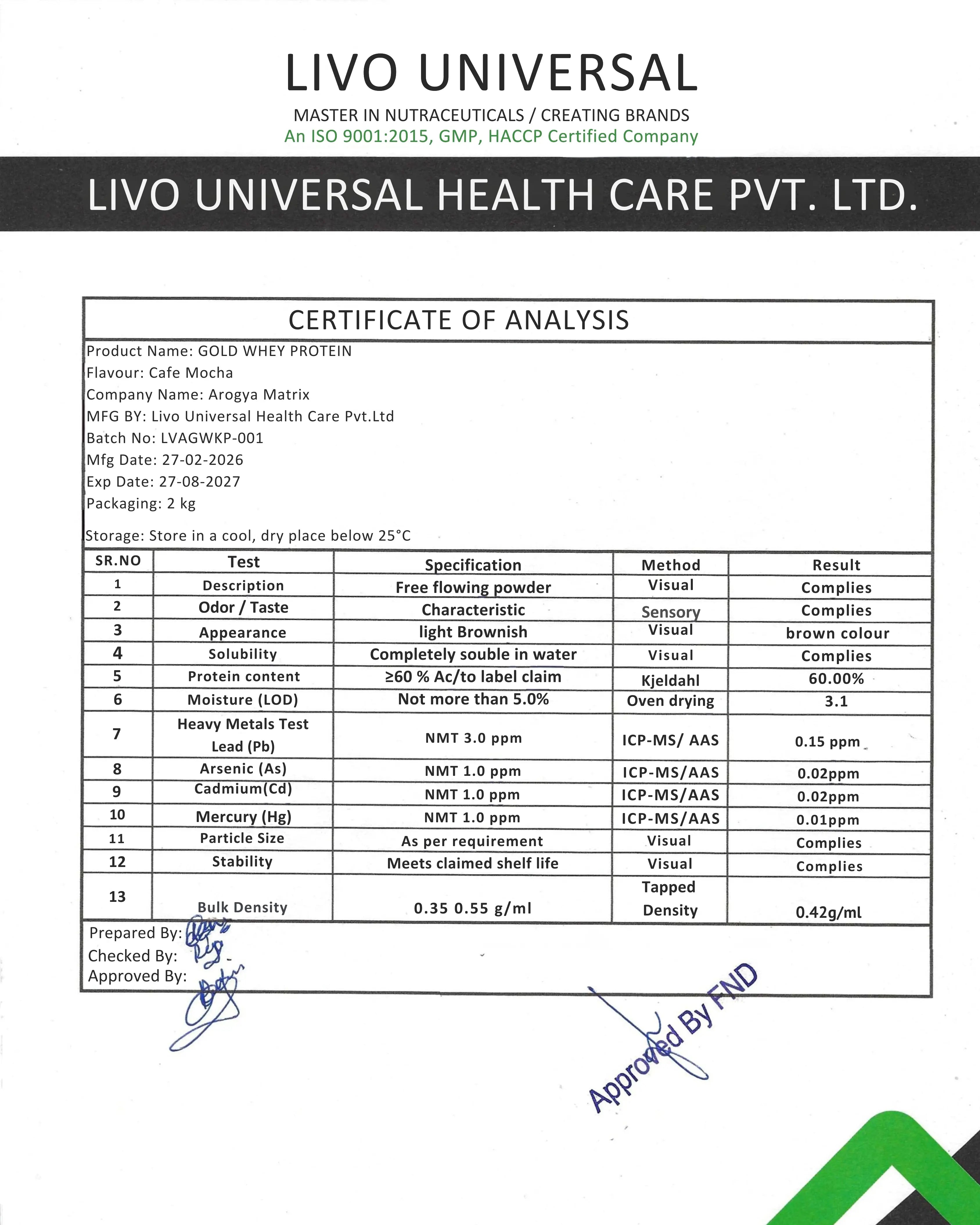 Aarogyamatrix Gold Whey Protein AAROGYA MATRIX